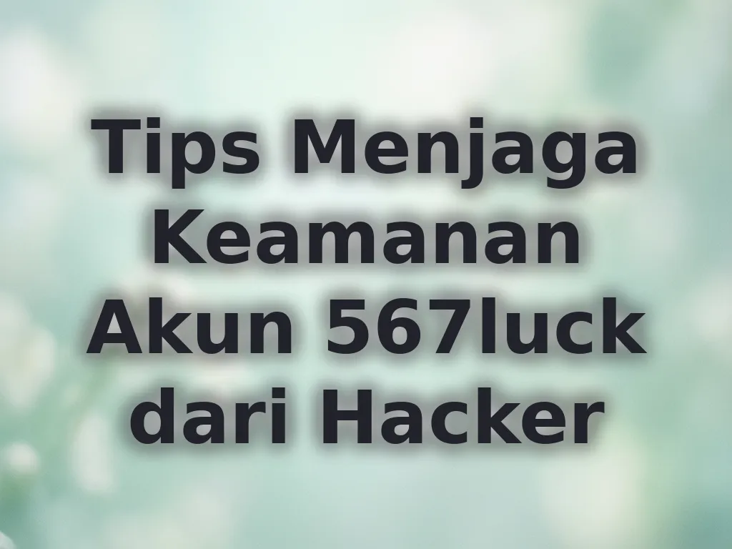 Tips Menjaga Keamanan Akun 567luck dari Hacker